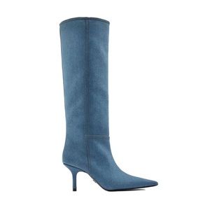 Zara knee high denim boots